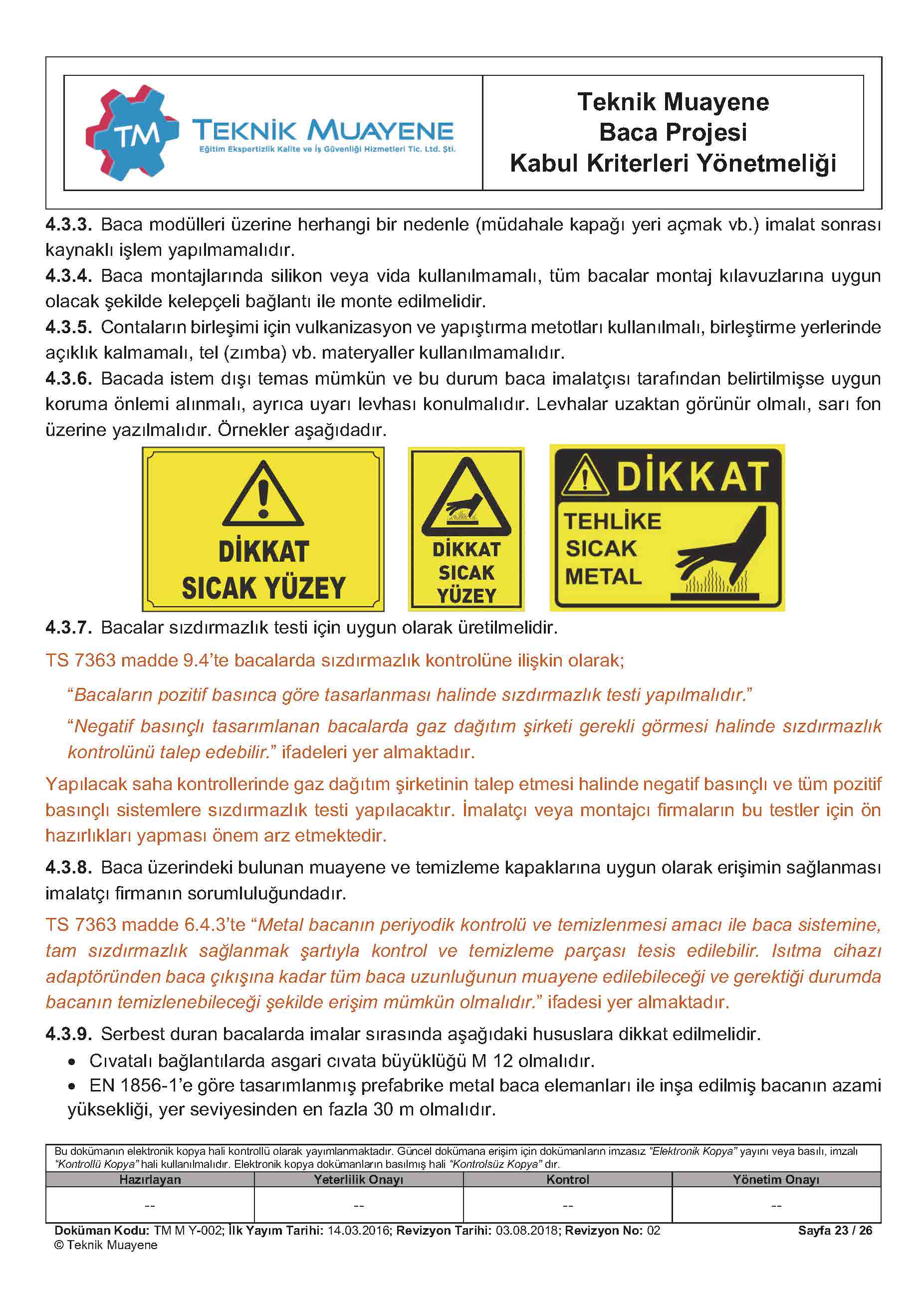 Baca Kontrolleri | Teknik Muayene